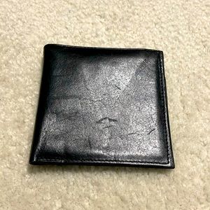 Unisex black leather wallet